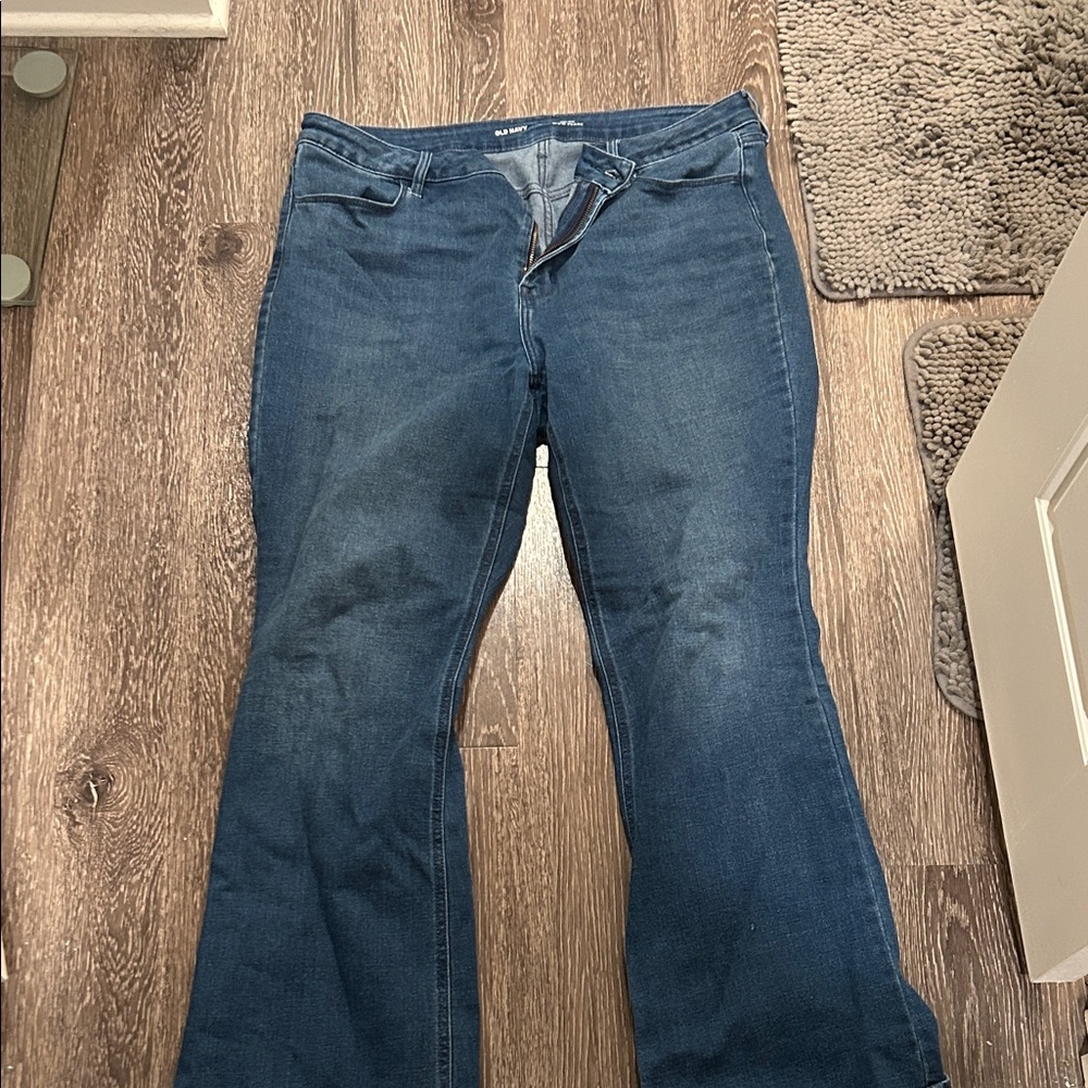 Old Navy High Rise Dark Blue Flare Jeans